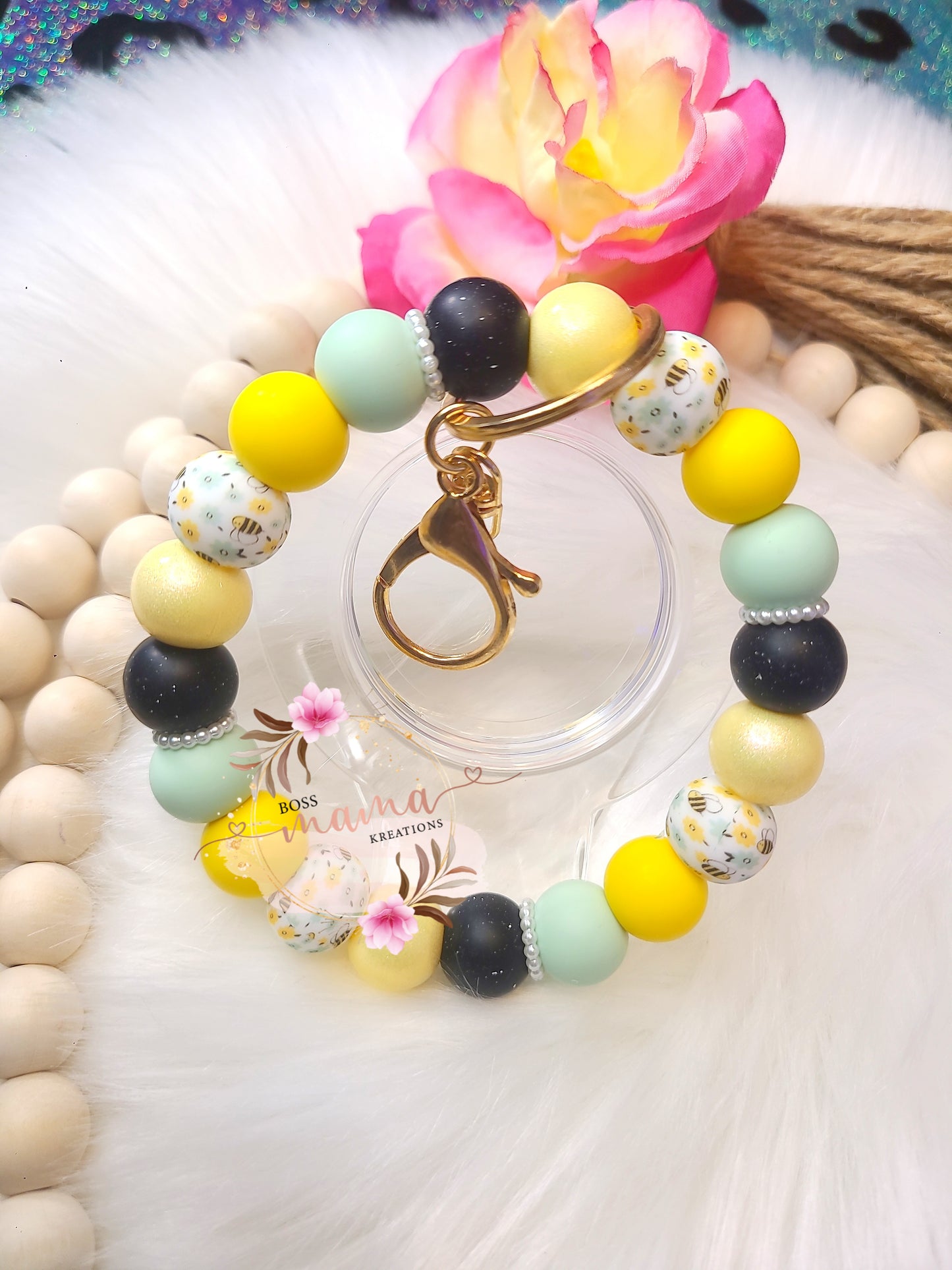 Bumble Bees Wristlet (RTS)