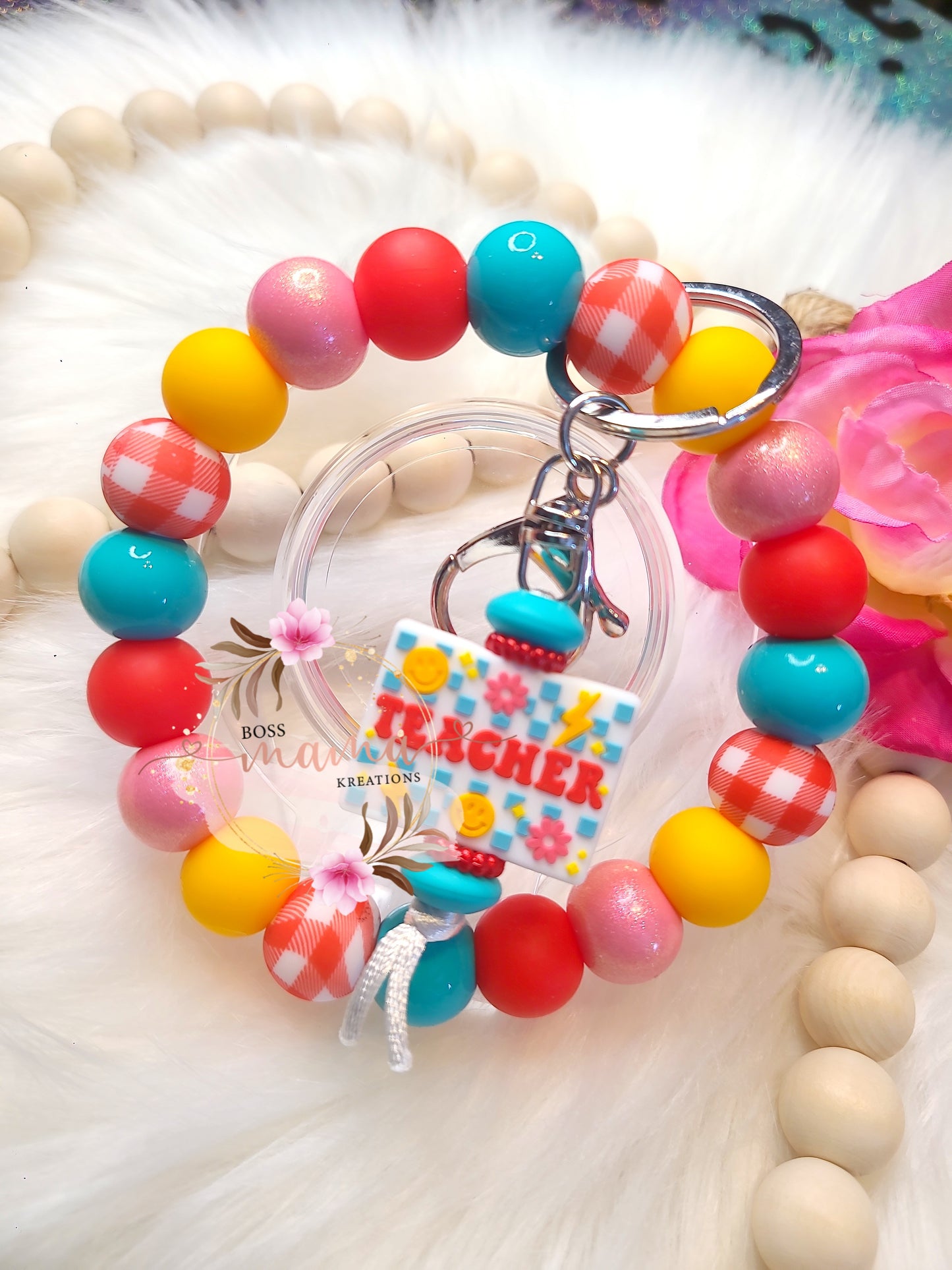 Checkered Teacher Wristlet (RTS)