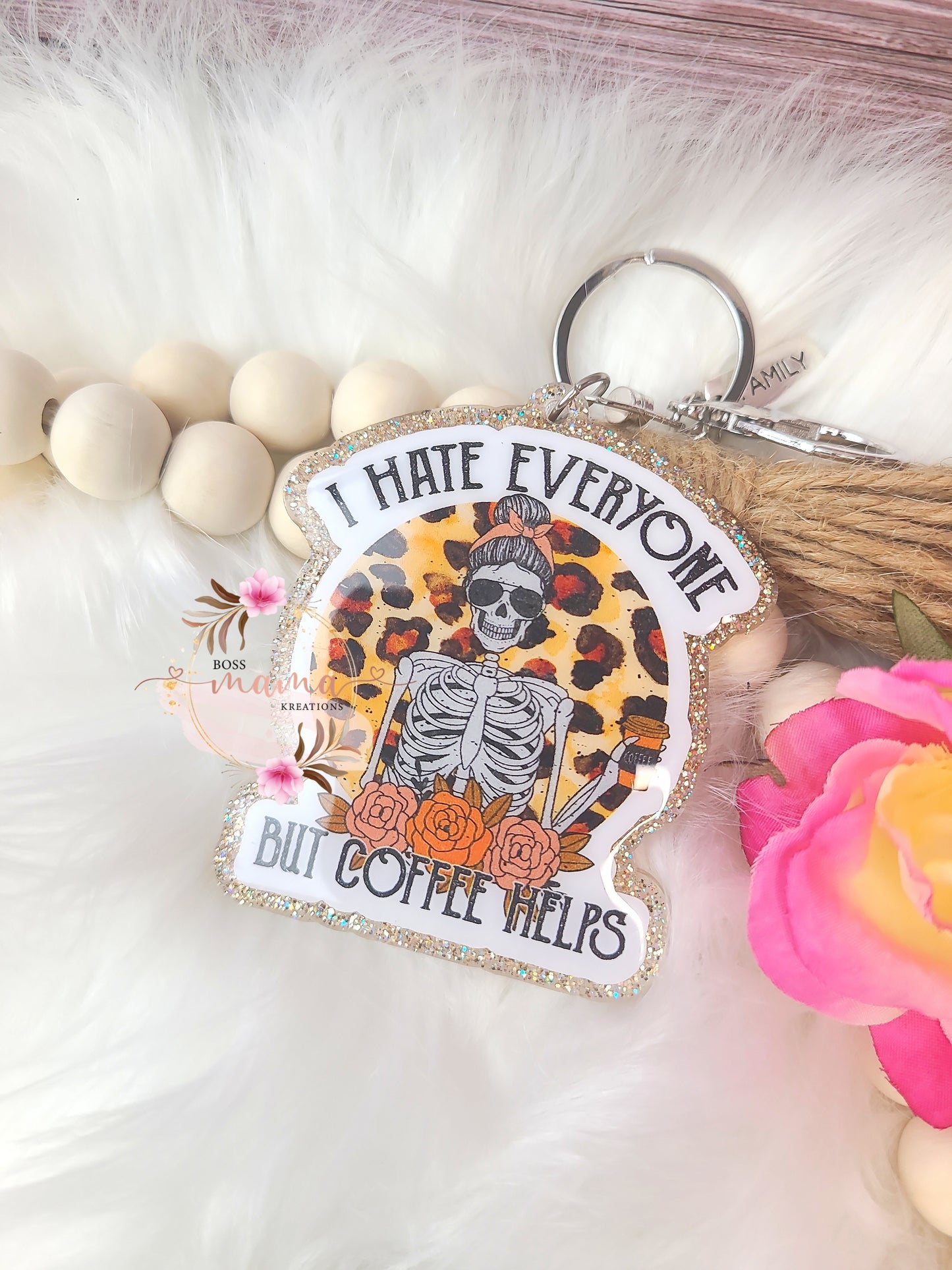 Coffee Helps Keychain (RTS)