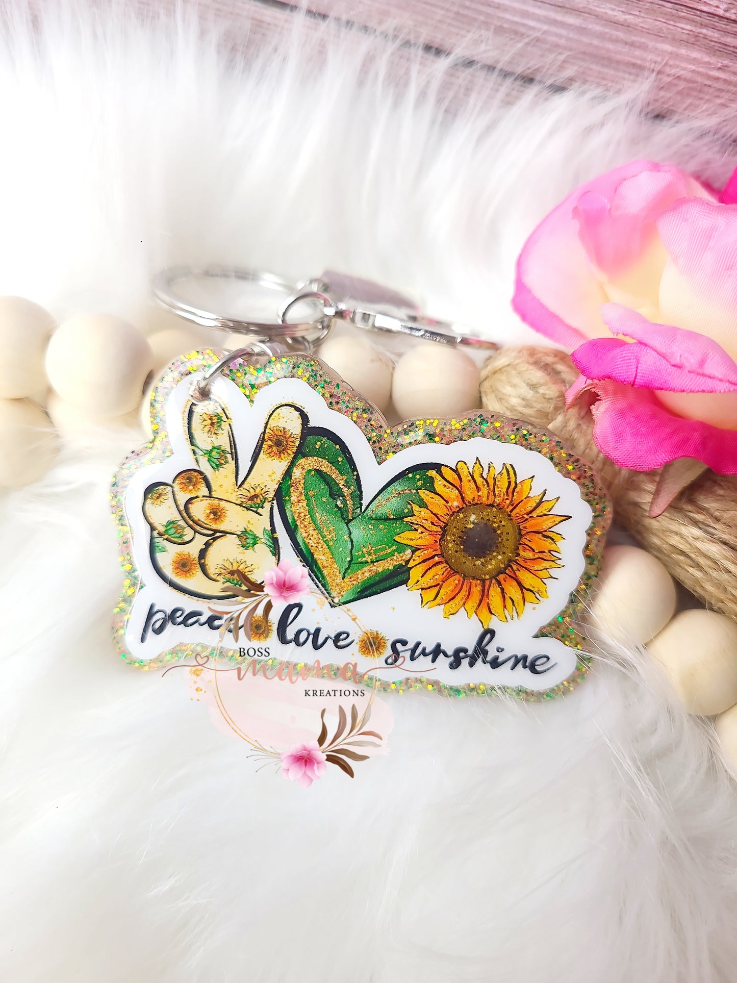 Peace, Love, Sunshine Keychain (RTS)