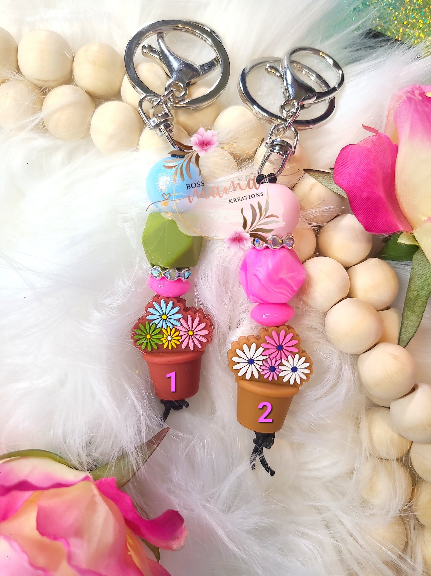 Flower Pot Teacher Bar Keychain (RTS)