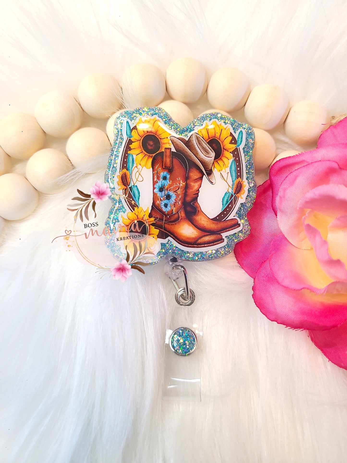 Floral Boots Badge (RTS)