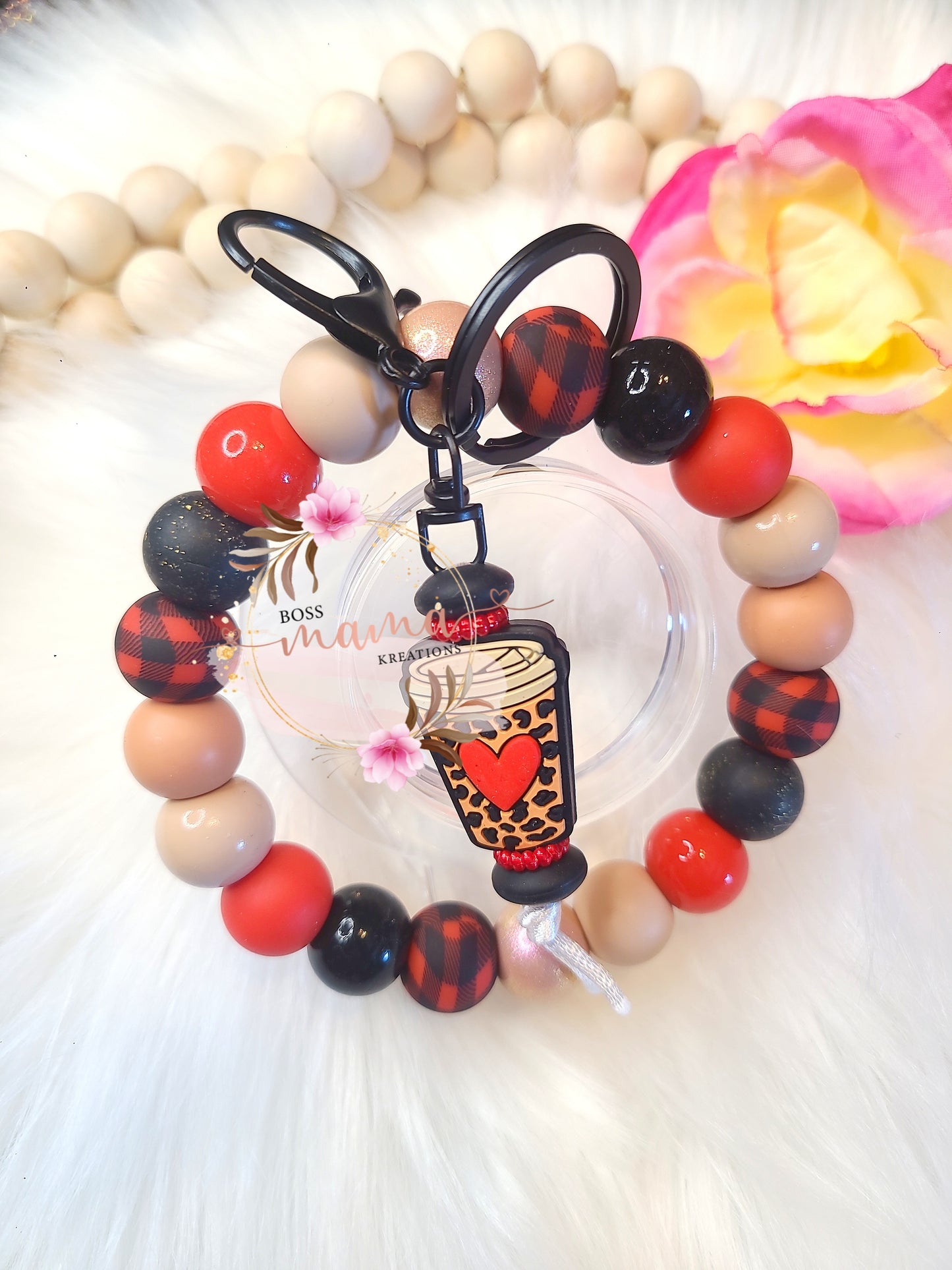 Leopard Coffee Wristlet (RTS)