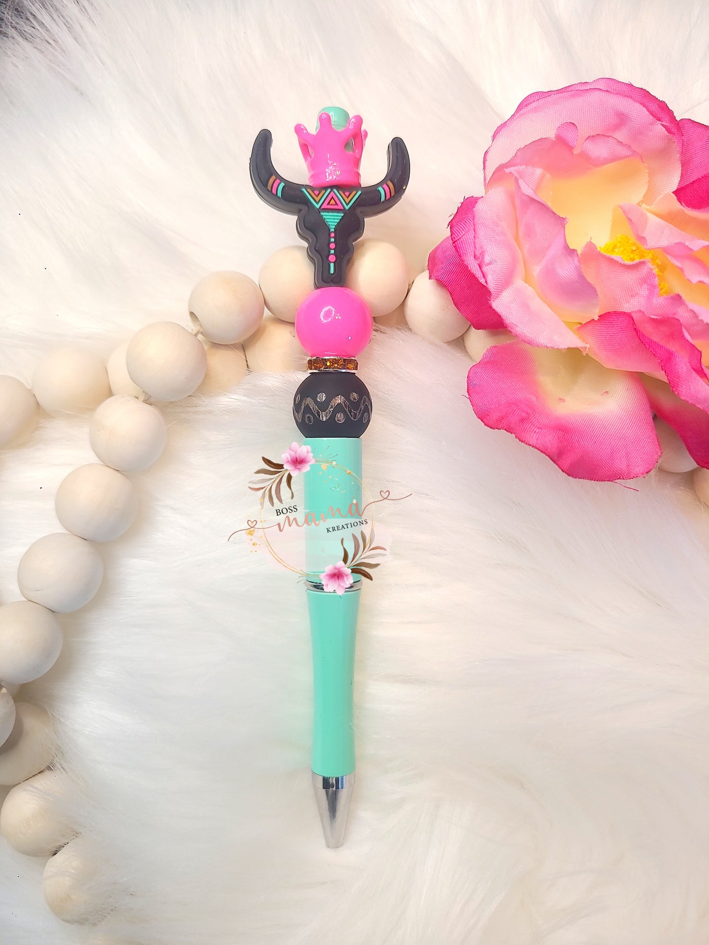 Aztec Longhorn Beaded (RTS)