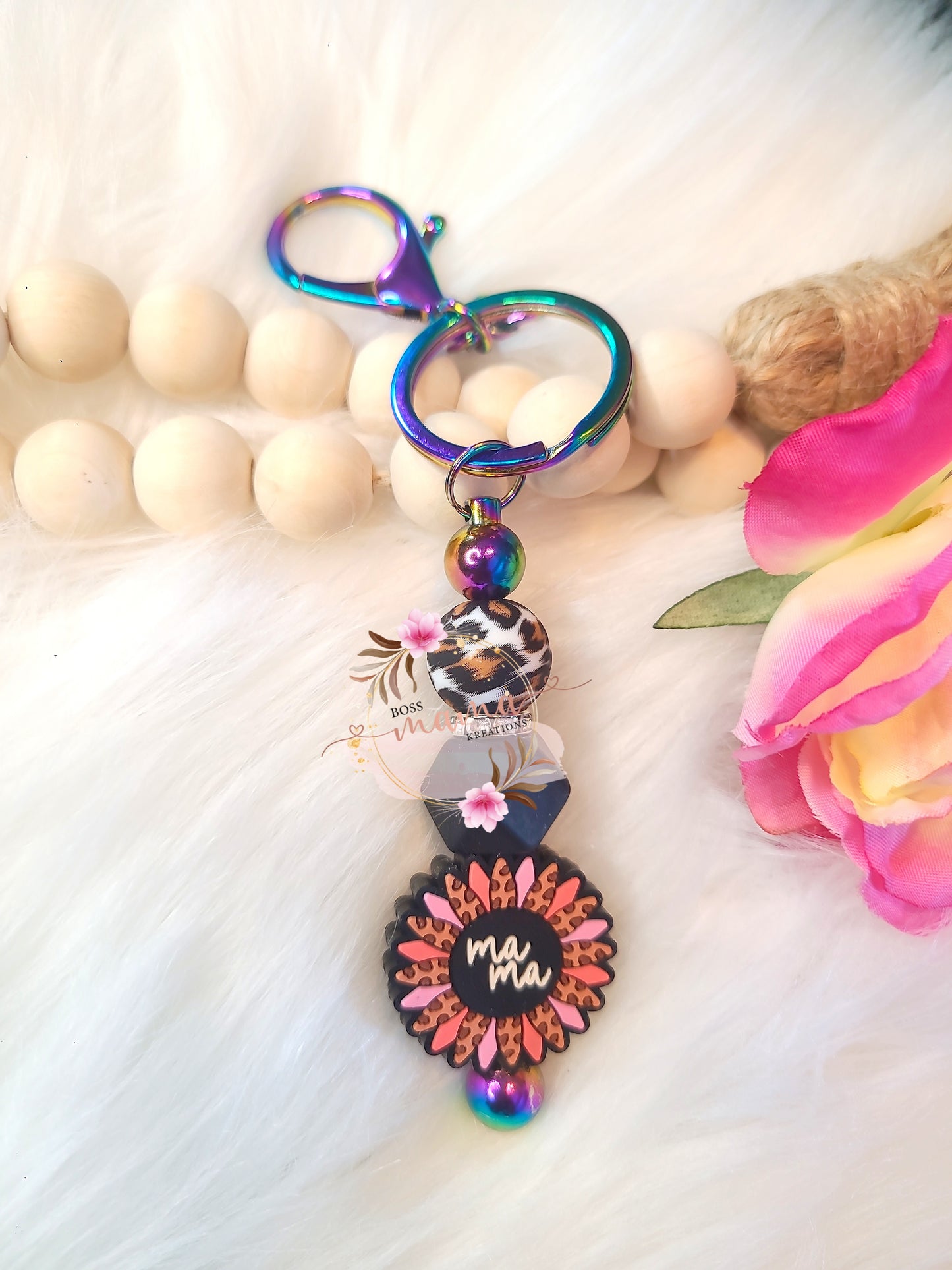 Leopard Mama Bar Keychain (RTS)