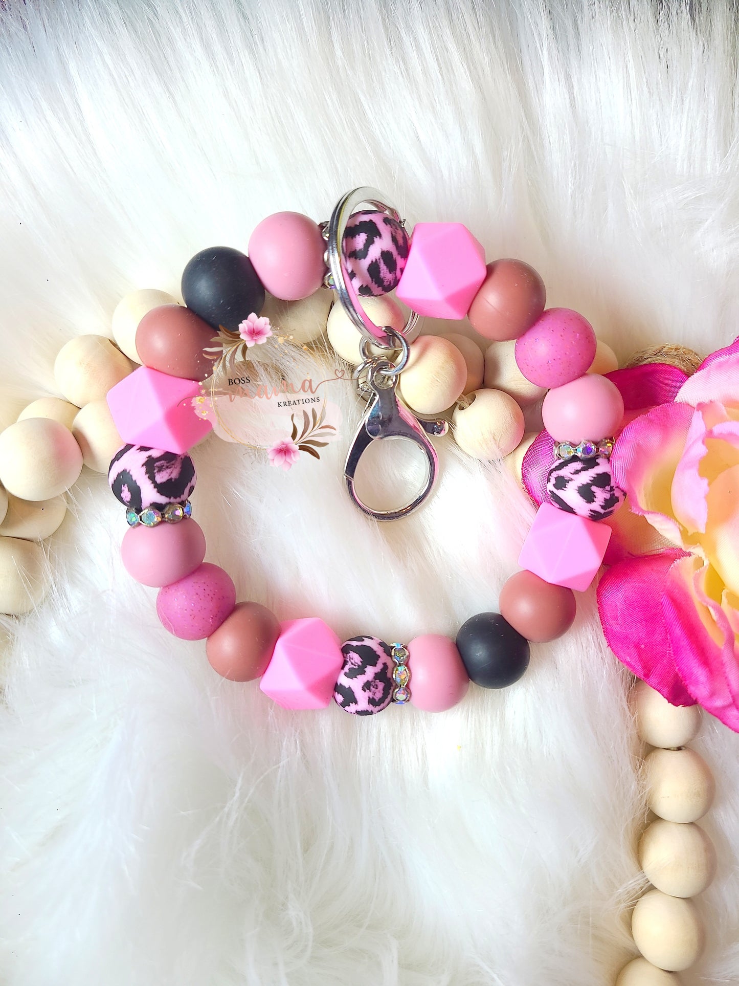 Cream Pink Wristlet (RTS)