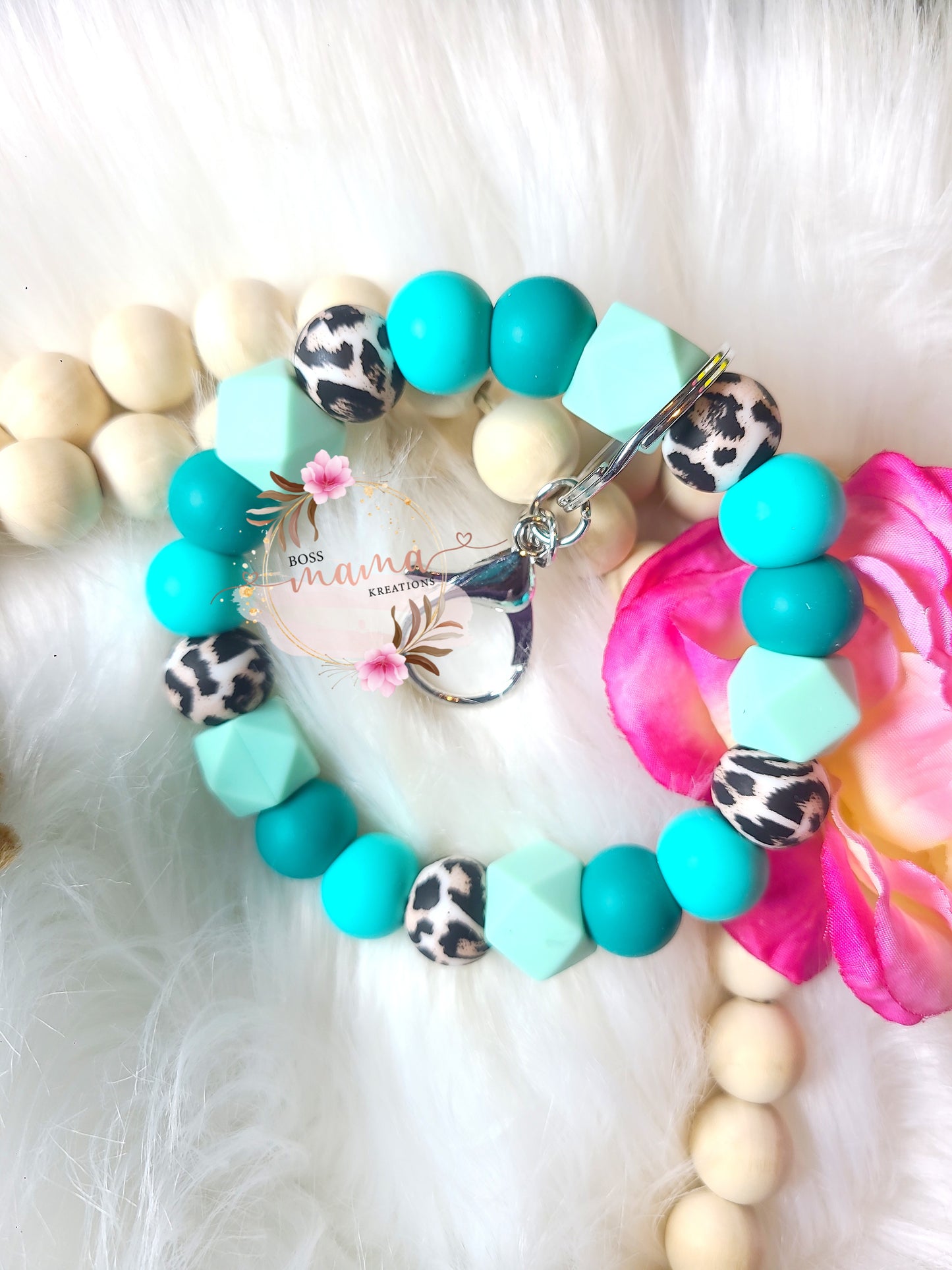 Leopard Blue Wristlet (RTS)