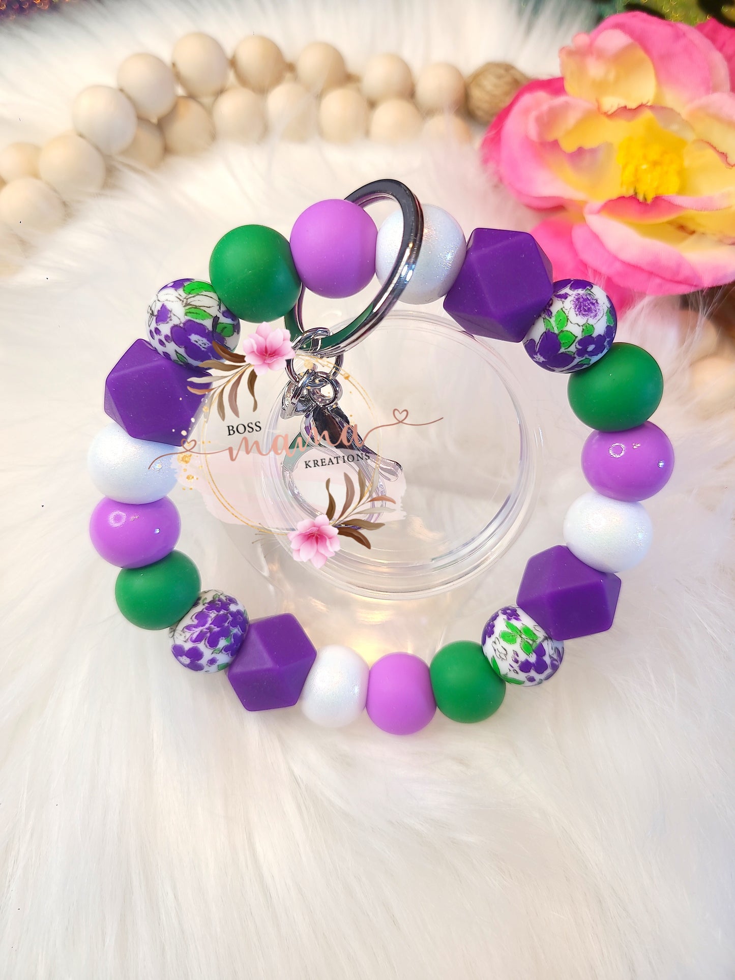 Purple Floral Wristlet (RTS)