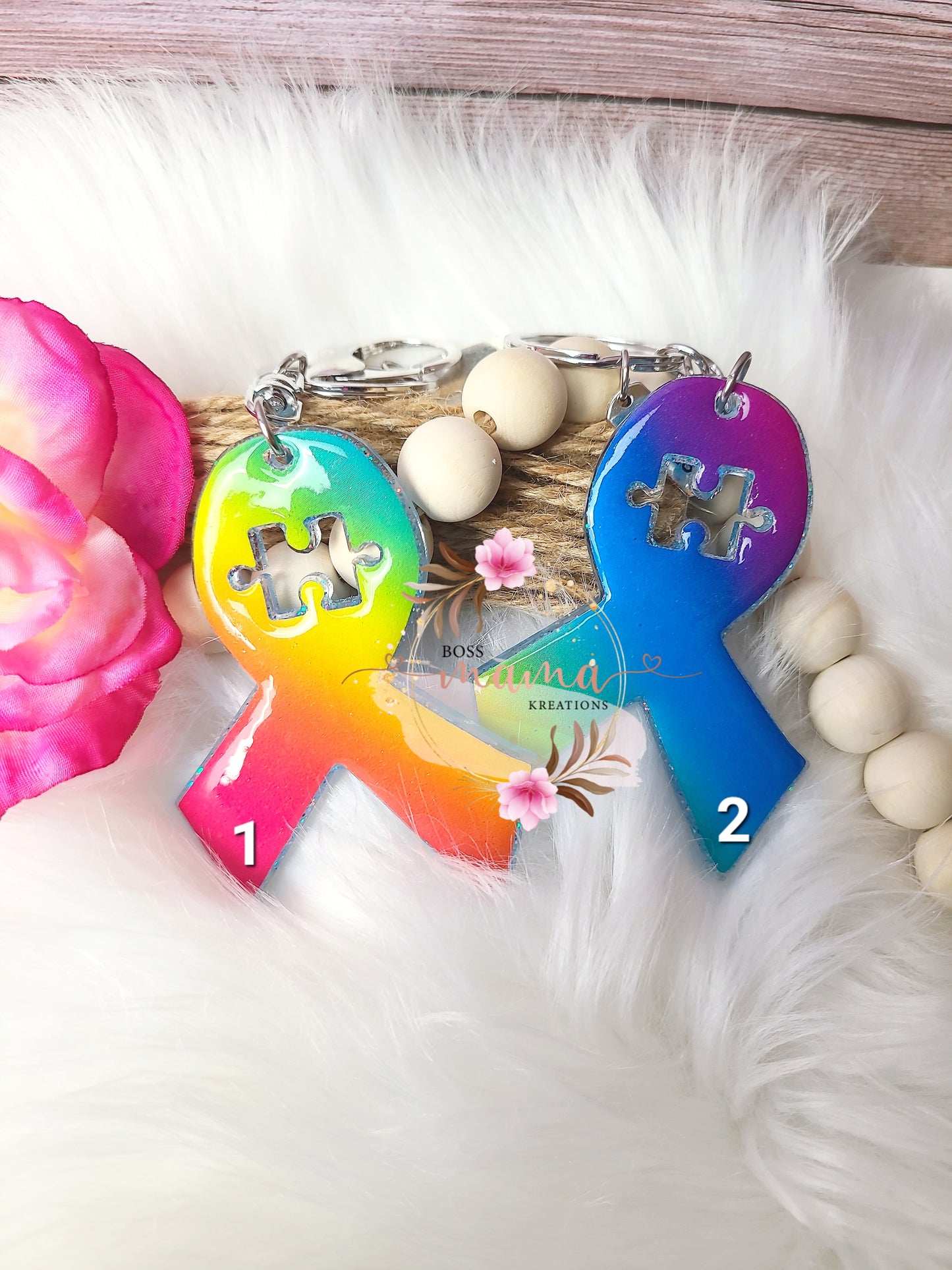 Autism Ribbon Keychain (RTS)