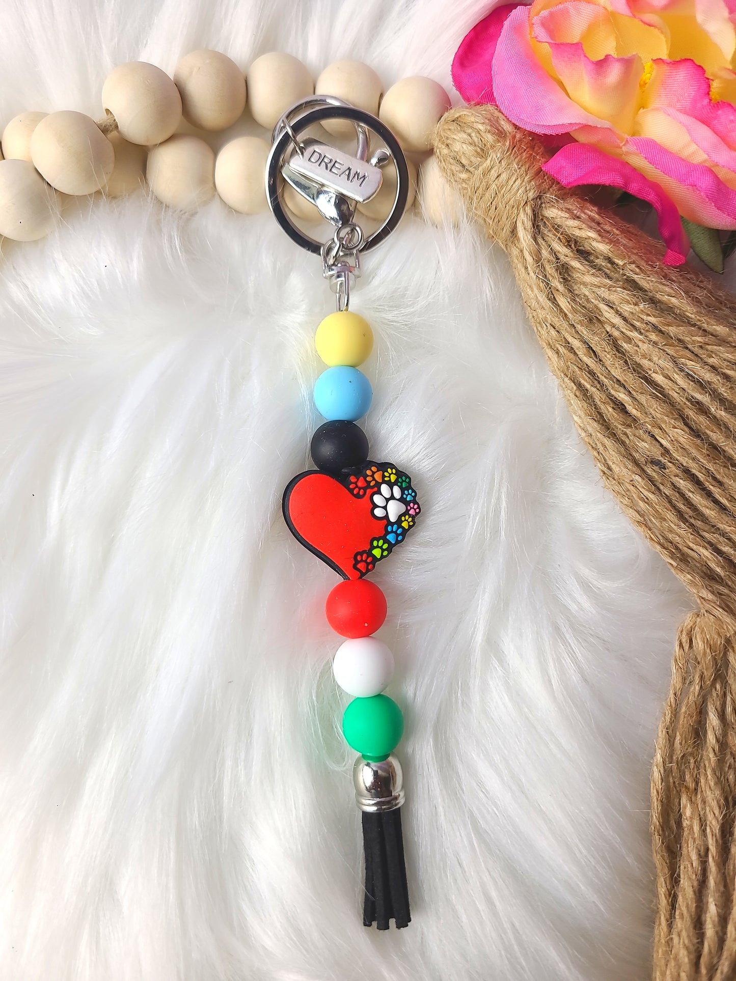 Paws Heart Beaded (RTS)
