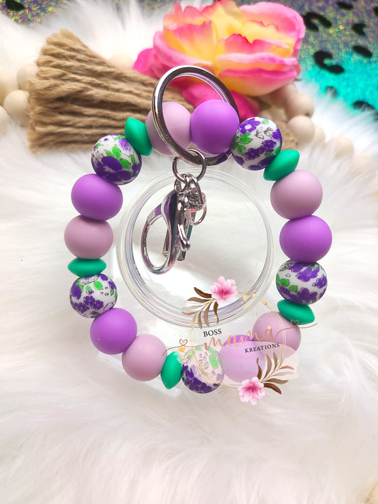 Purple Flower Wristlet (RTS)