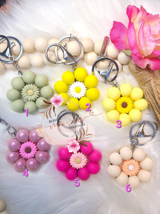 Beaded Floral Keychain (RTS)