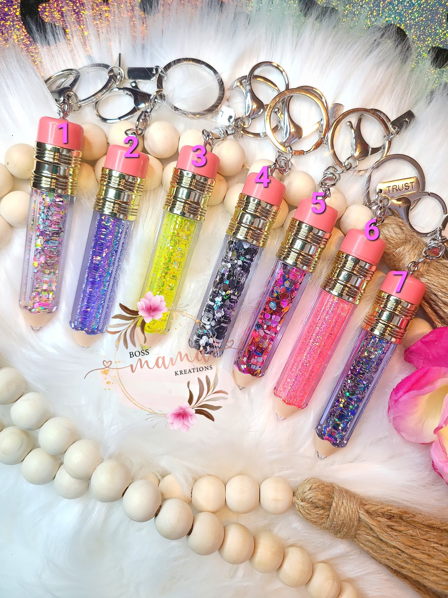 Glitter Pencil Keychain (RTS)