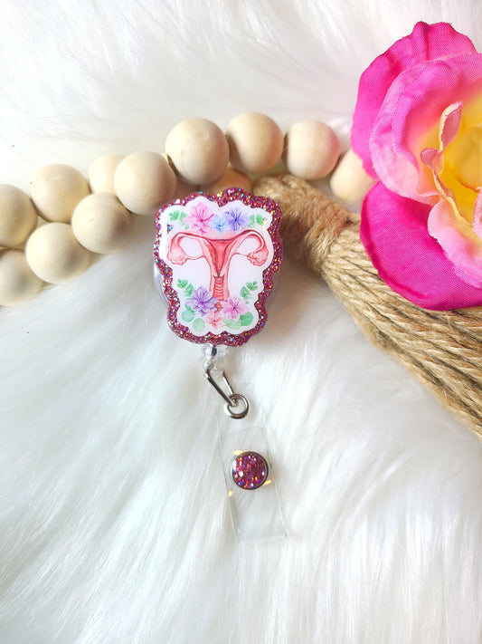 Floral Uterus Badge (RTS)