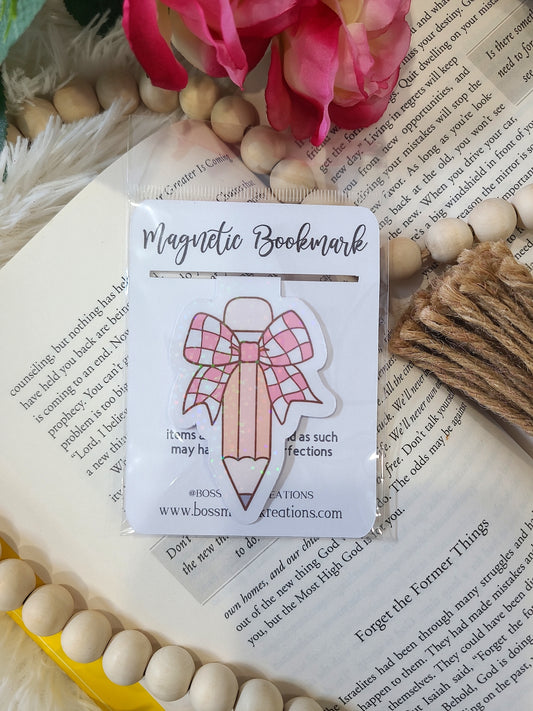 Checkered Bow Bookmark (RTS)