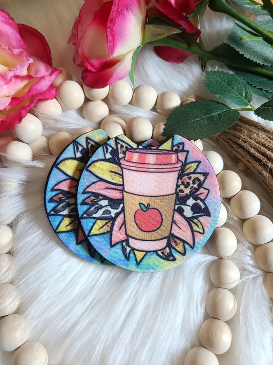 Floral Cup Car Coasters (RTS)