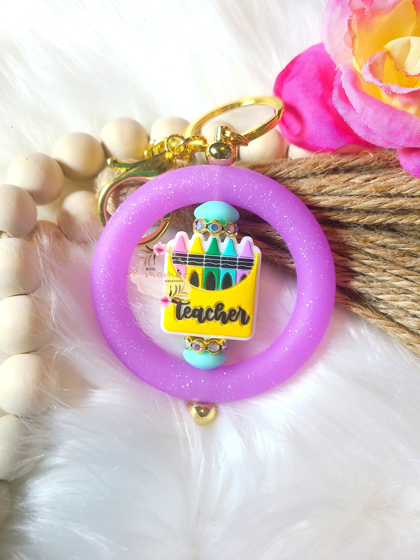 Teacher Crayon Box KeyRing (RTS)