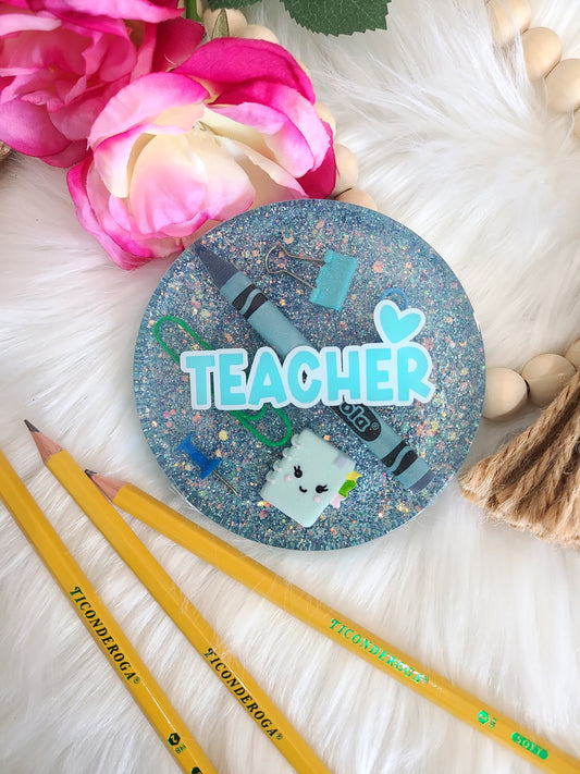 Teal Teacher Coaster
