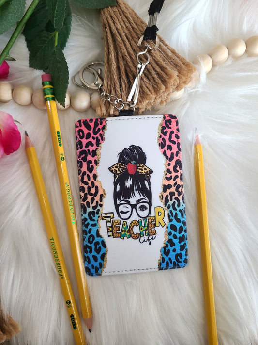 Teacher Bun Card Lanyard (RTS)