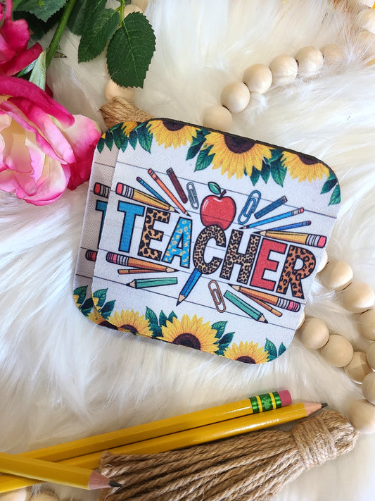 Sunflower Teacher Coasters (RTS)