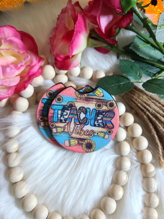 Teacher Vibes Car Coasters (RTS)